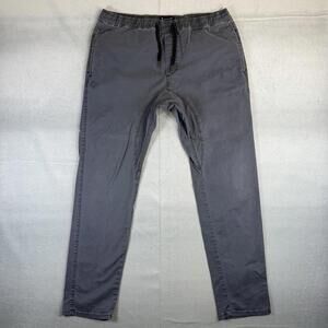 Zanerobe Sureshot Pants Mens 36 Gray Chino Jogger Tapered Drawstring